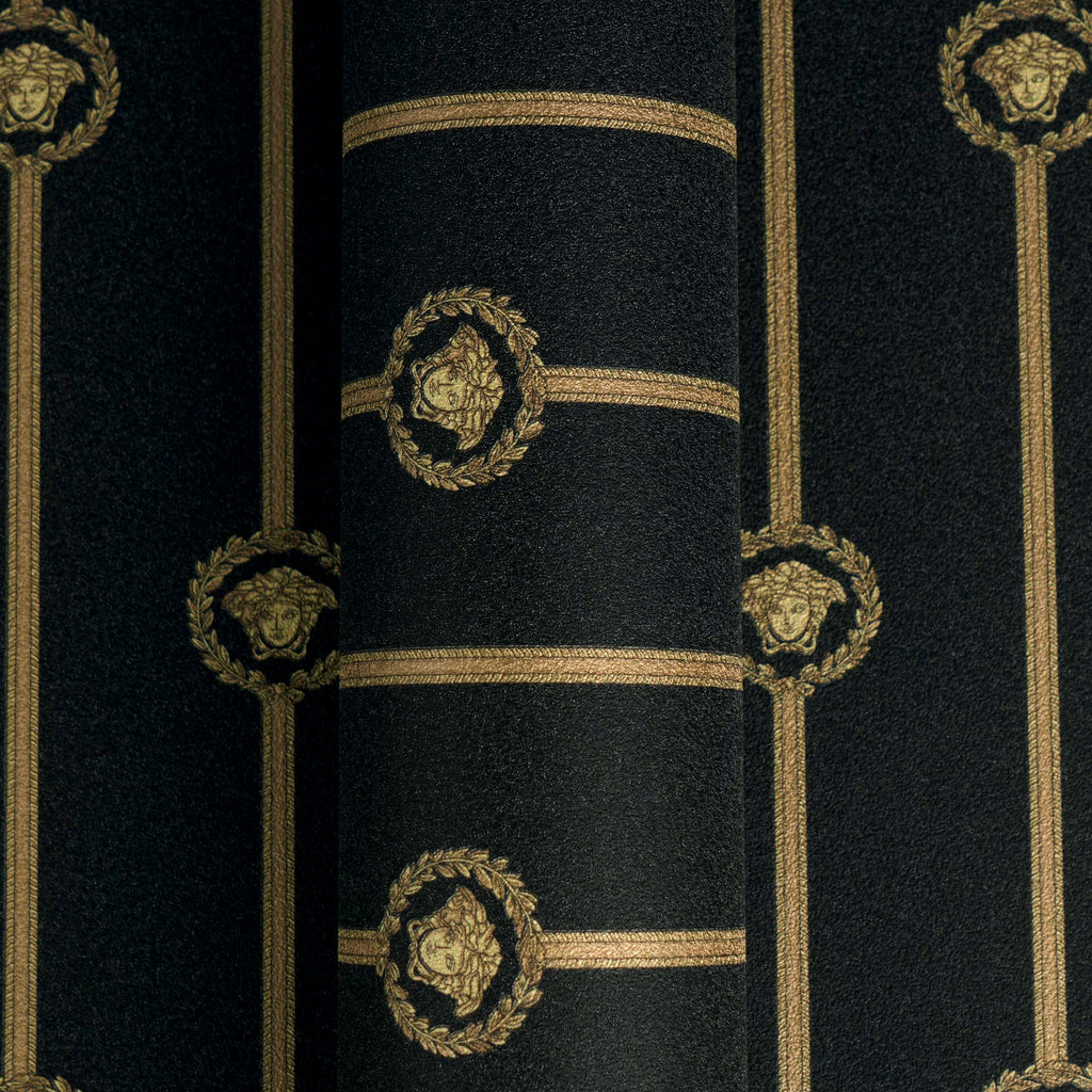 Versace 6-Vliestapete Vinyltapete Schwarz Streifentapete