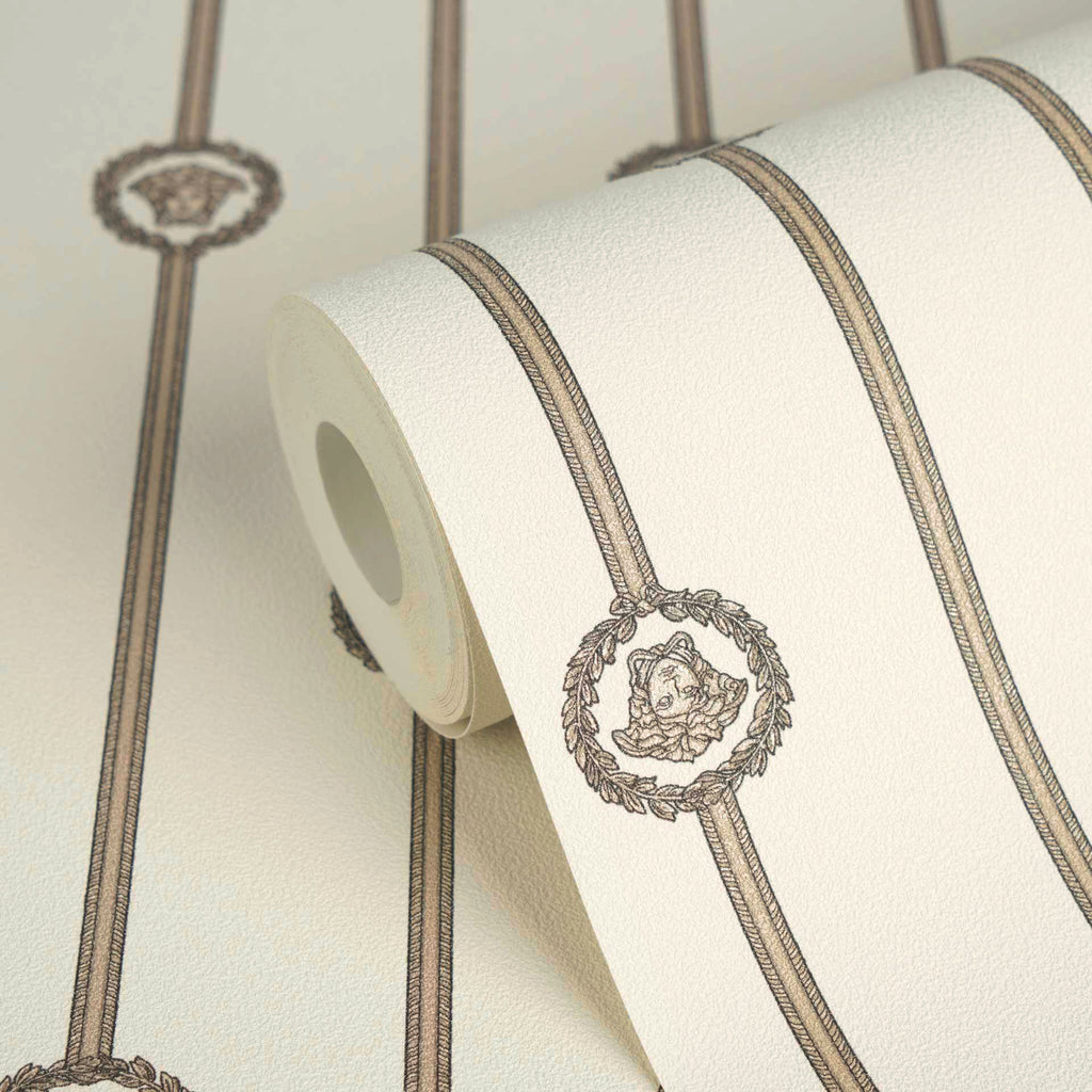 Versace 6-Vliestapete Vinyltapete Weis Streifentapete