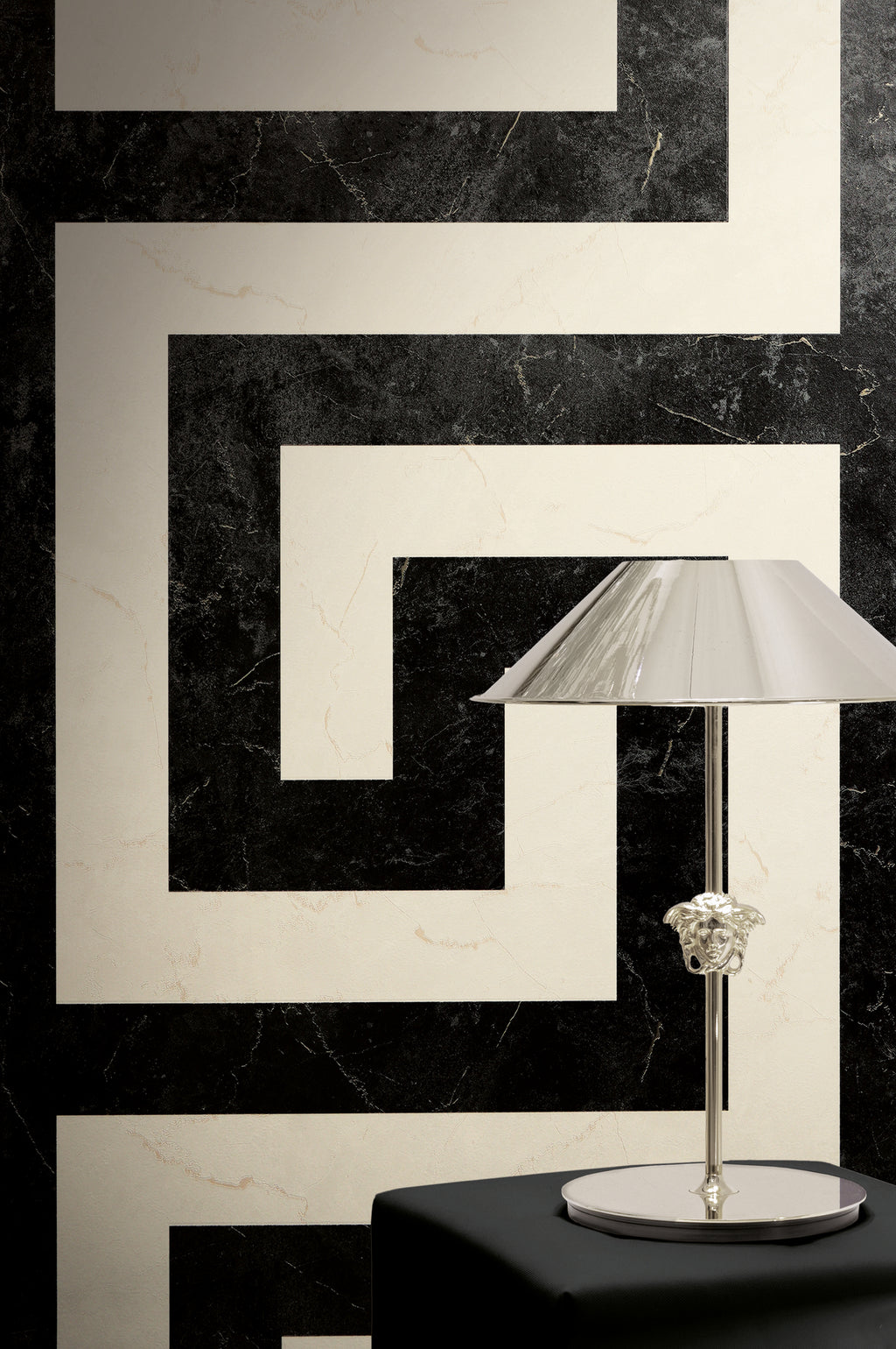 Versace 6-Vliestapete Vinyltapete Schwarz Maander