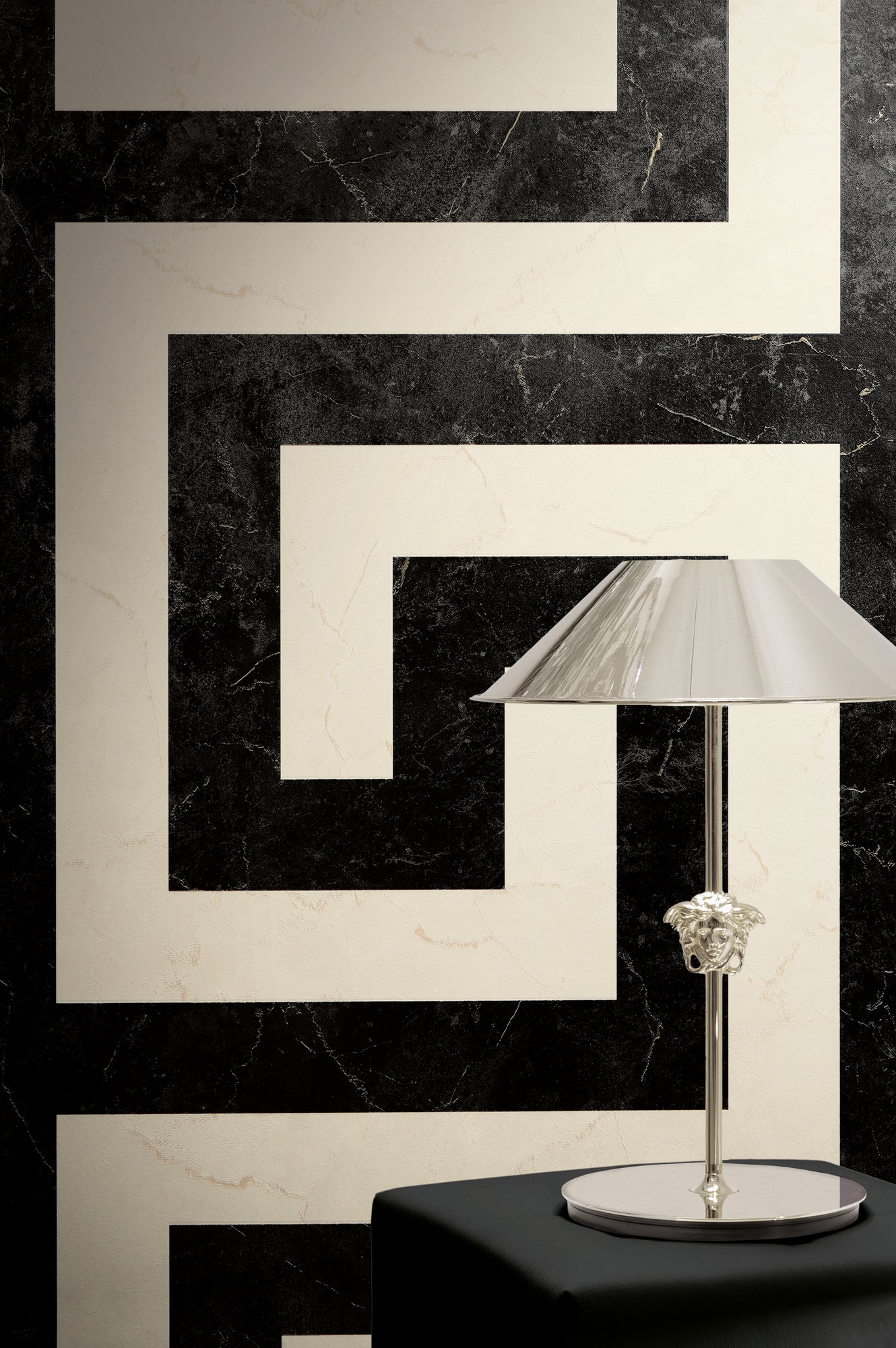 Versace 6-Vliestapete Vinyltapete Schwarz Maander