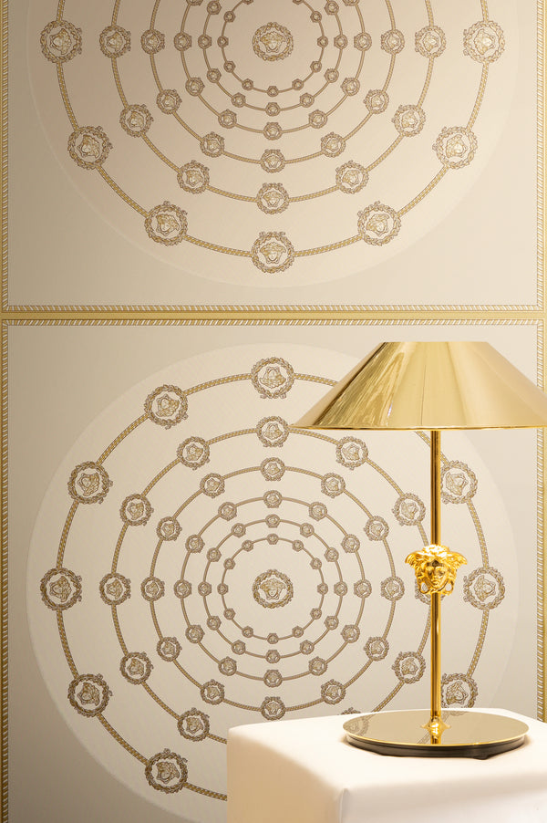 Versace 6-Vliestapete Vinyltapete Beige Medusakopf