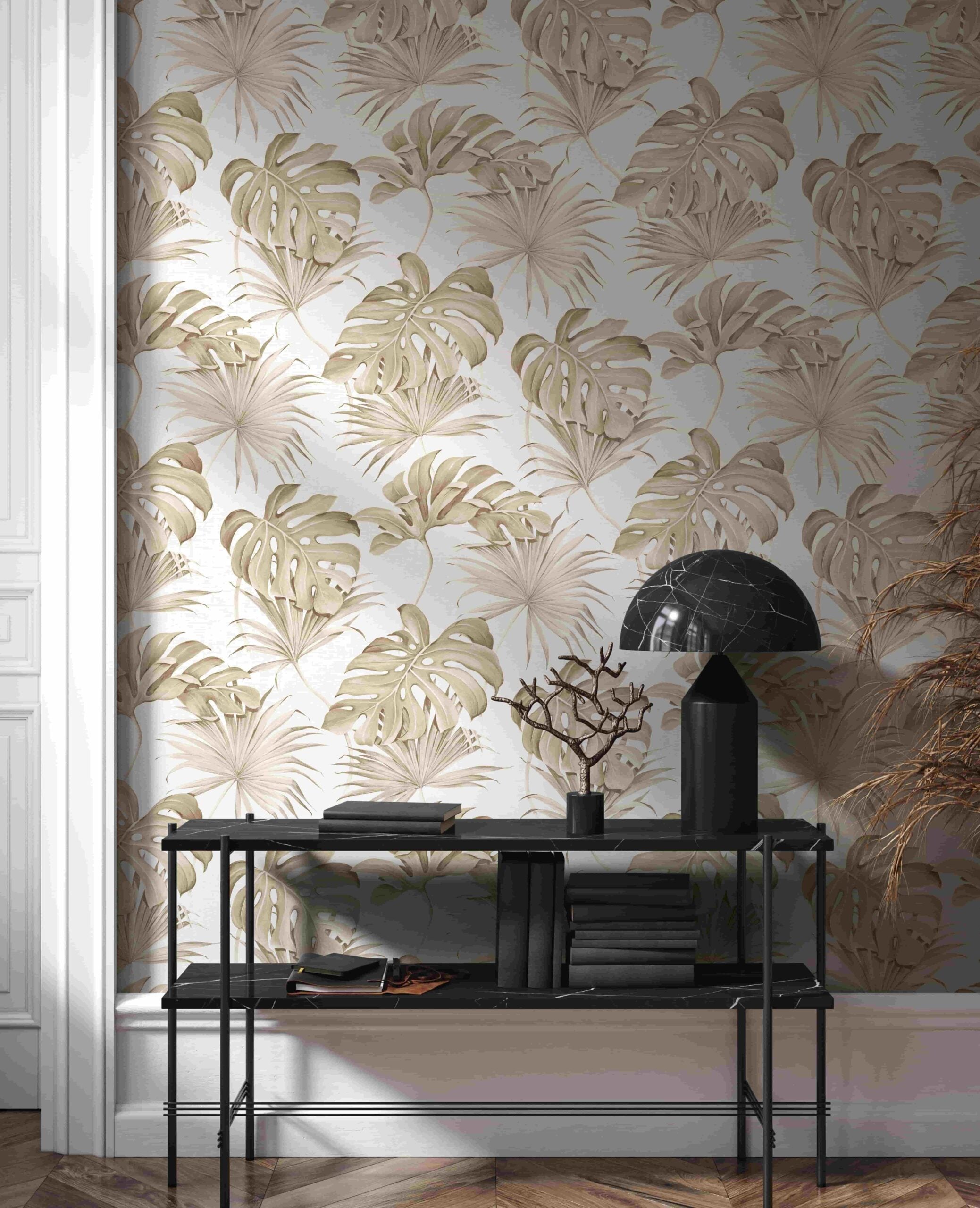 Vliestapete beige pflanzen