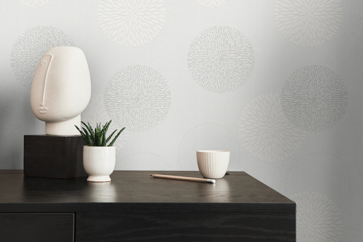 Papel pintado de alta calidad de la colección Casual Living en color crema. 