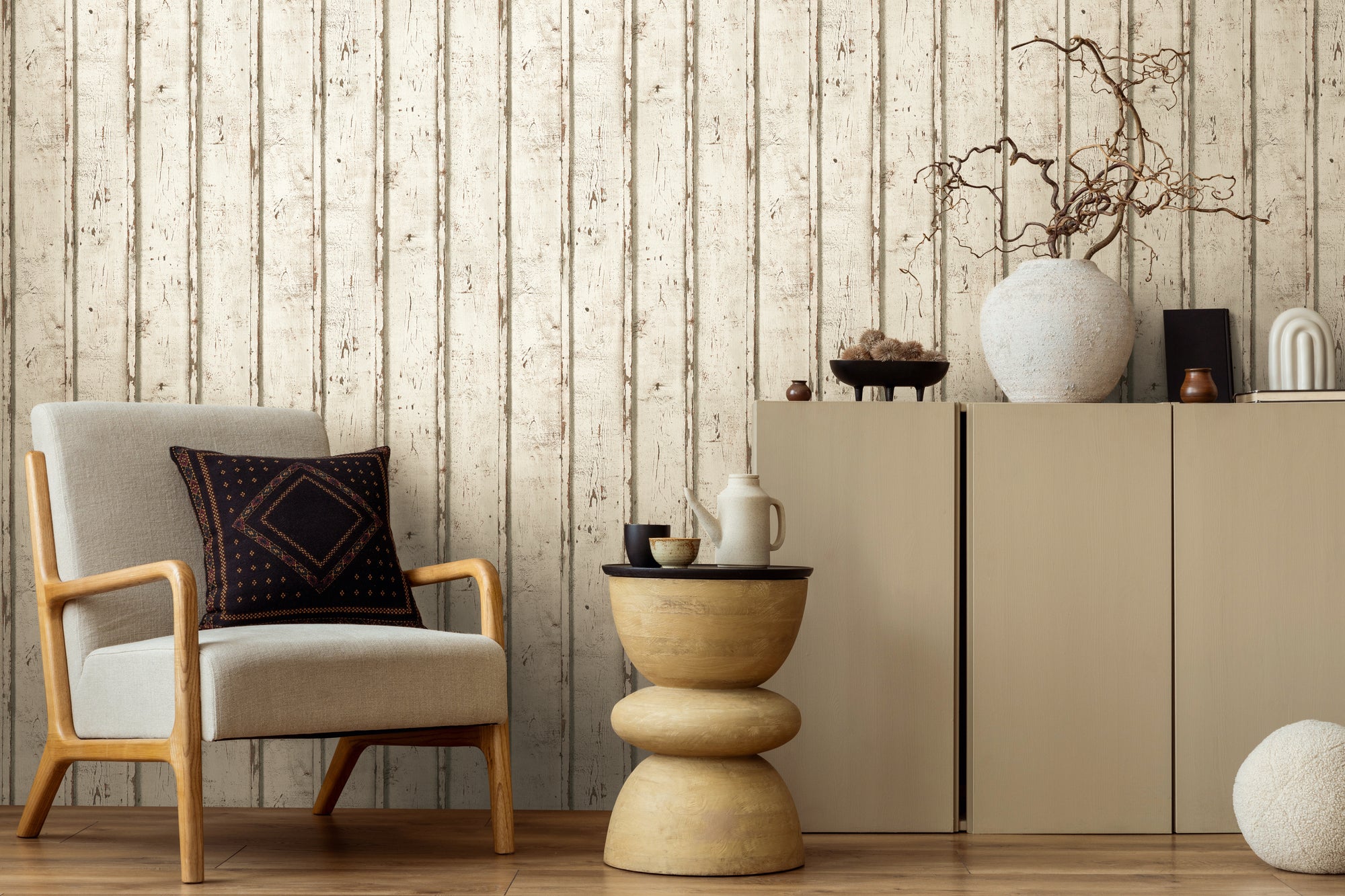 Hochwertige Tapete aus der Kollektion Elements II in Weiß