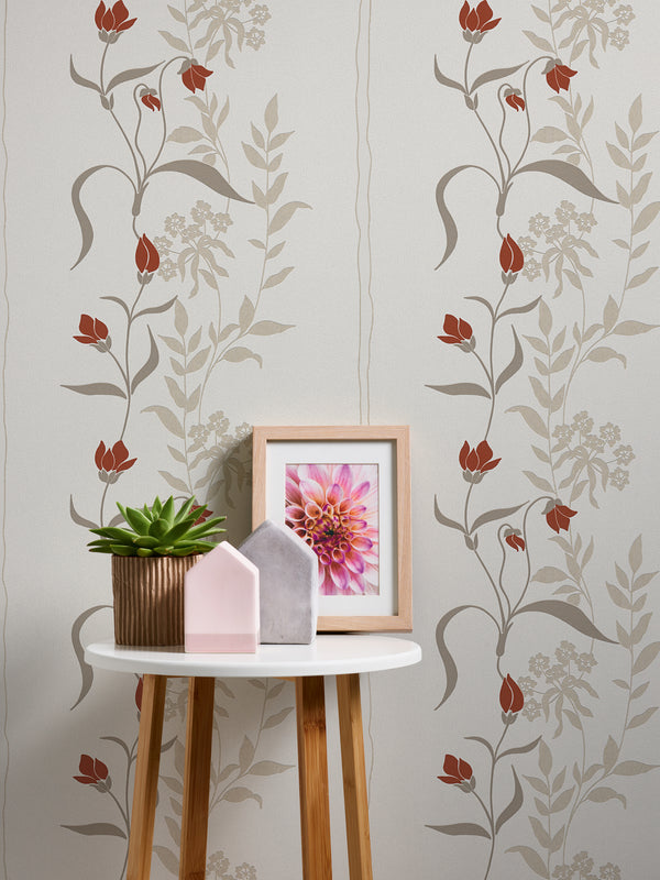 Papel pintado de alta calidad de la colección Casual Living en color crema. 